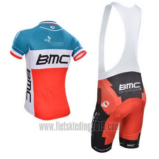 2014 Fietskleding BMC Campione Italie Blauw en Oranje Korte Mouwen en Koersbroek
